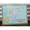 BUBBLE chicks cling mounted RUBBER STAMP SET